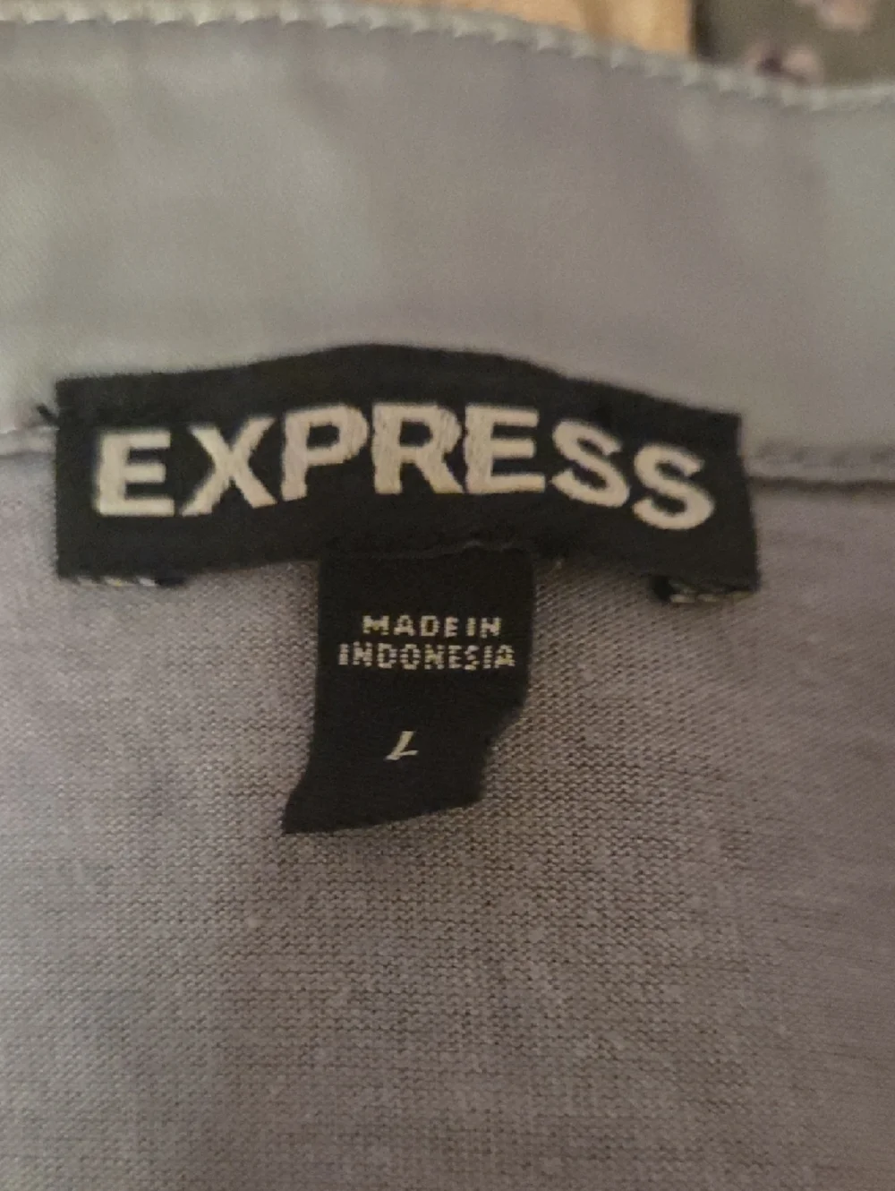 Express Gray Ruffle V-Neck Blouse - Picture 2 of 3
